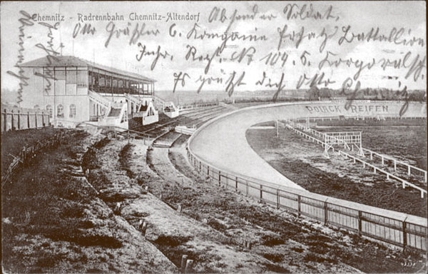 Die Radrennbahn Altendorf um 1914