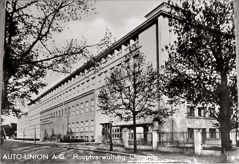 Verwaltungsgebäude der Autounion in der Bernd Rosemeyer Straße (Scheffelstraße) 1938