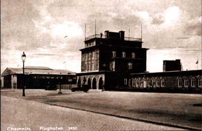 Flughafen 1930 - Postkarte