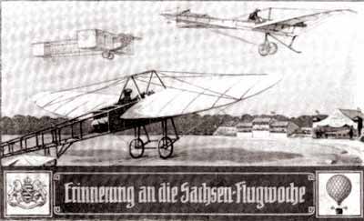 Postkarte anläßlich der Chemnitzer Flugtage und des Sachsenrundfluges 1911