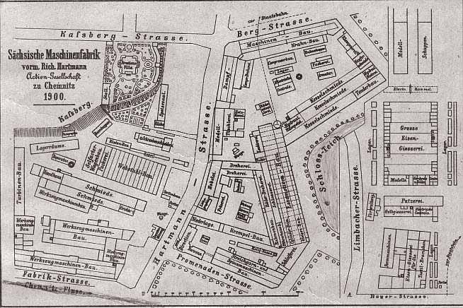 Plan des Fabrikgeländes von 1900 