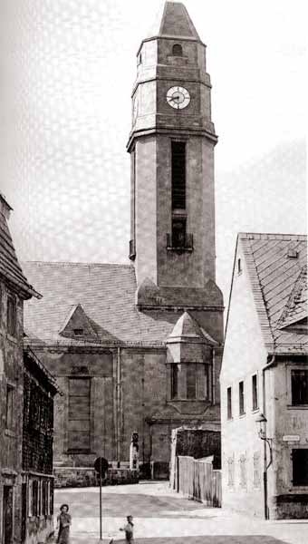 Blick vom Hospitalgsschen mit der Mdchenschule auf St. Johannis