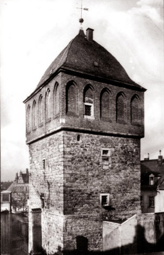 Aufnahme um 1941. Deutlich wird auf diesem Bild die enge Einbindung in die umgebenden Gebude
