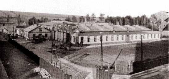 Depot der elektrischen Straenbahn in Kappel um 1900